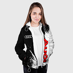 Куртка с капюшоном женская Ауди - белые потертости, цвет: 3D-белый — фото 2