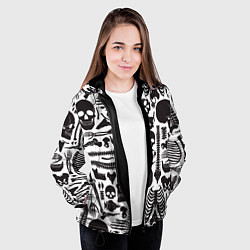 Куртка с капюшоном женская Human osteology, цвет: 3D-черный — фото 2