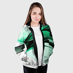 Куртка с капюшоном женская White green black, цвет: 3D-черный — фото 2