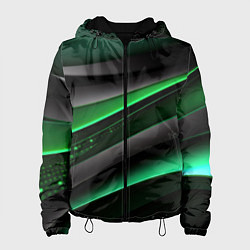 Куртка с капюшоном женская Black green line, цвет: 3D-черный