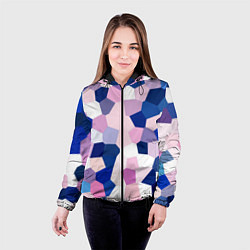 Куртка с капюшоном женская Мозаика абстракция, цвет: 3D-черный — фото 2