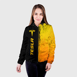 Куртка с капюшоном женская Tesla - gold gradient: по-вертикали, цвет: 3D-черный — фото 2