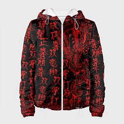 Женская куртка Дракон и катана - иероглифы