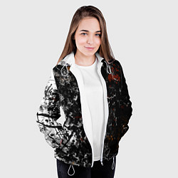 Куртка с капюшоном женская Граффити абстрактный рисунок, цвет: 3D-белый — фото 2