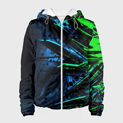 Женская куртка Black green abstract