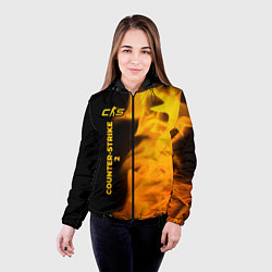 Куртка с капюшоном женская Counter-Strike 2 - gold gradient: по-вертикали, цвет: 3D-черный — фото 2