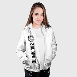 Куртка с капюшоном женская Blink 182 glitch на светлом фоне: по-вертикали, цвет: 3D-белый — фото 2
