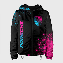 Женская куртка Porsche - neon gradient: надпись, символ
