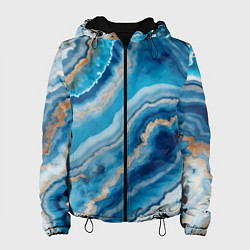 Женская куртка Текстура голубого океанического агата