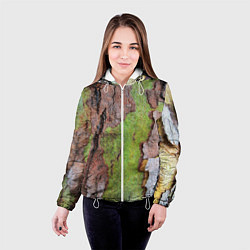Куртка с капюшоном женская Кора дерева, цвет: 3D-белый — фото 2