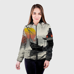 Куртка с капюшоном женская Красота Японии, цвет: 3D-черный — фото 2