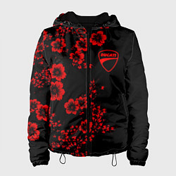 Женская куртка Ducati - red flowers