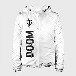 Куртка с капюшоном женская Doom glitch на светлом фоне: по-вертикали, цвет: 3D-белый