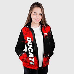 Куртка с капюшоном женская Ducati - красная униформа с красками, цвет: 3D-черный — фото 2