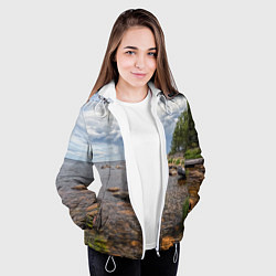 Куртка с капюшоном женская Лодка на Ладоге, цвет: 3D-белый — фото 2