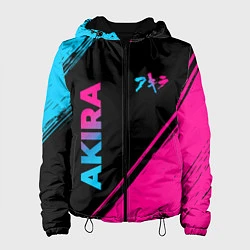 Куртка с капюшоном женская Akira - neon gradient: надпись, символ, цвет: 3D-черный