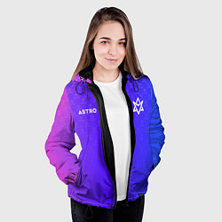 Куртка с капюшоном женская Astro pattern, цвет: 3D-черный — фото 2