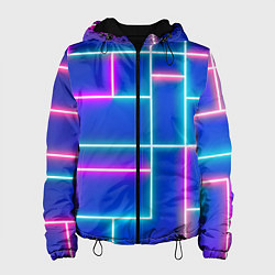 Куртка с капюшоном женская Неон линии, цвет: 3D-черный