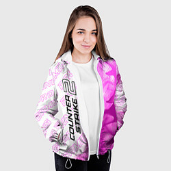 Куртка с капюшоном женская Counter-Strike 2 pro gaming: по-вертикали, цвет: 3D-белый — фото 2