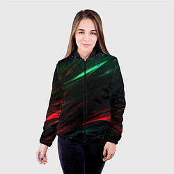 Куртка с капюшоном женская Dark red and green, цвет: 3D-черный — фото 2
