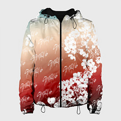 Куртка с капюшоном женская Stray Kids flowers, цвет: 3D-черный