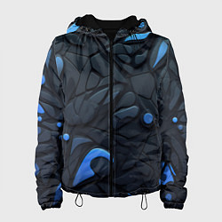Женская куртка Blue black abstract texture
