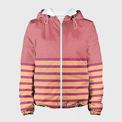 Женская куртка Нежный жёлто-сиреневый полосатый