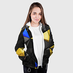 Куртка с капюшоном женская Black yellow elements, цвет: 3D-белый — фото 2