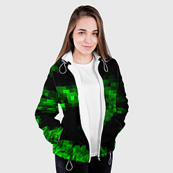 Куртка с капюшоном женская Зеленые пирамиды, цвет: 3D-белый — фото 2