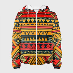 Куртка с капюшоном женская Этнический африканский узор, цвет: 3D-белый