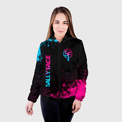 Куртка с капюшоном женская Sally Face - neon gradient: надпись, символ, цвет: 3D-черный — фото 2