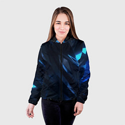 Куртка с капюшоном женская Синяя безгранность, цвет: 3D-черный — фото 2