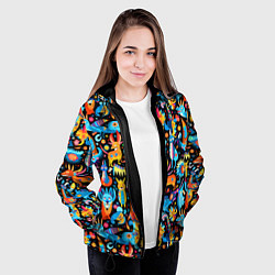 Куртка с капюшоном женская Космические чудики, цвет: 3D-черный — фото 2
