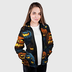 Куртка с капюшоном женская Хэллоуин life, цвет: 3D-черный — фото 2
