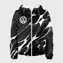 Куртка с капюшоном женская Volkswagen - острые линии, цвет: 3D-белый