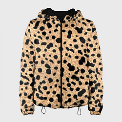 Куртка с капюшоном женская Пятнистый паттерн светло-коричневый, цвет: 3D-черный