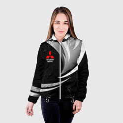 Куртка с капюшоном женская Митсубиси - строгие оттенки, цвет: 3D-белый — фото 2