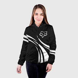Куртка с капюшоном женская Fox carbon line - white, цвет: 3D-черный — фото 2