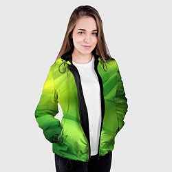 Куртка с капюшоном женская Green lighting background, цвет: 3D-черный — фото 2