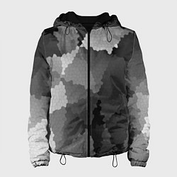 Женская куртка Мозаичный узор в серых оттенках