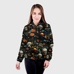 Куртка с капюшоном женская Мистер Череп, цвет: 3D-черный — фото 2