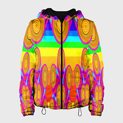 Куртка с капюшоном женская Хохлома вариант 2, цвет: 3D-черный