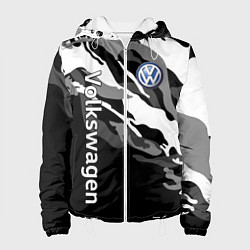 Куртка с капюшоном женская Фольцваген - белый камуфляж, цвет: 3D-белый