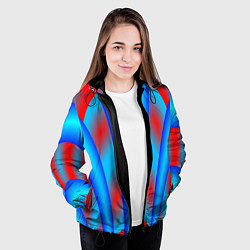 Куртка с капюшоном женская Сине-красные, цвет: 3D-черный — фото 2