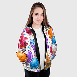 Куртка с капюшоном женская Вечеринка, цвет: 3D-черный — фото 2