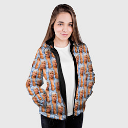 Куртка с капюшоном женская Паттерн - Райан Гослинг, цвет: 3D-черный — фото 2