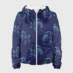 Женская куртка Паттерн рыба-меломан в наушниках