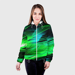 Куртка с капюшоном женская Green light background, цвет: 3D-белый — фото 2