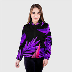 Куртка с капюшоном женская Floral composition - neon, цвет: 3D-черный — фото 2