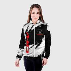 Куртка с капюшоном женская Honda - белые краски, цвет: 3D-белый — фото 2